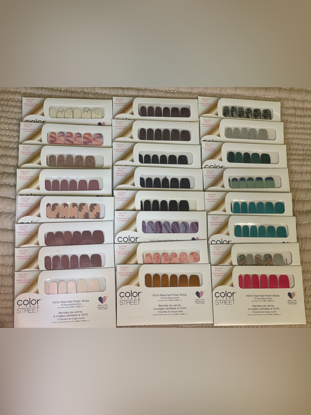 Color Street Women Makeup Nail Strips - Assorted Colors (Lot of 24)